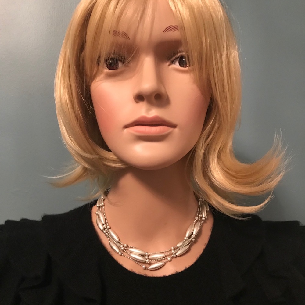 Ann Taylor Pearl/Silvertone Collar Necklace